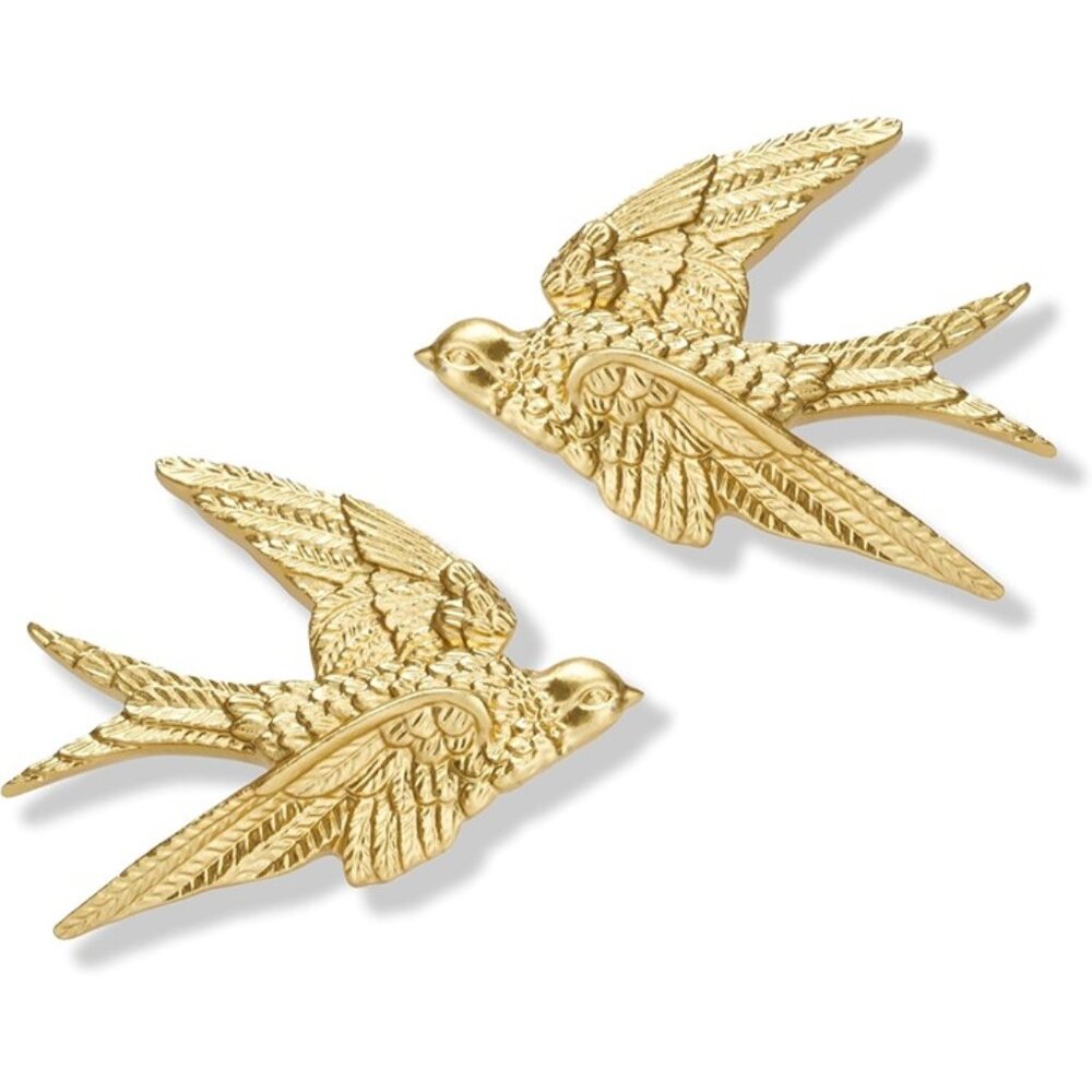 New Bird Wall Sculpture Set of 2 Gold 3D Floating Hanging Wall Decor